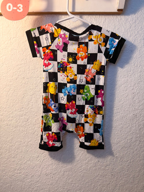 Care Bears Checkered Bamboo Shorty Zippy 0-3 months