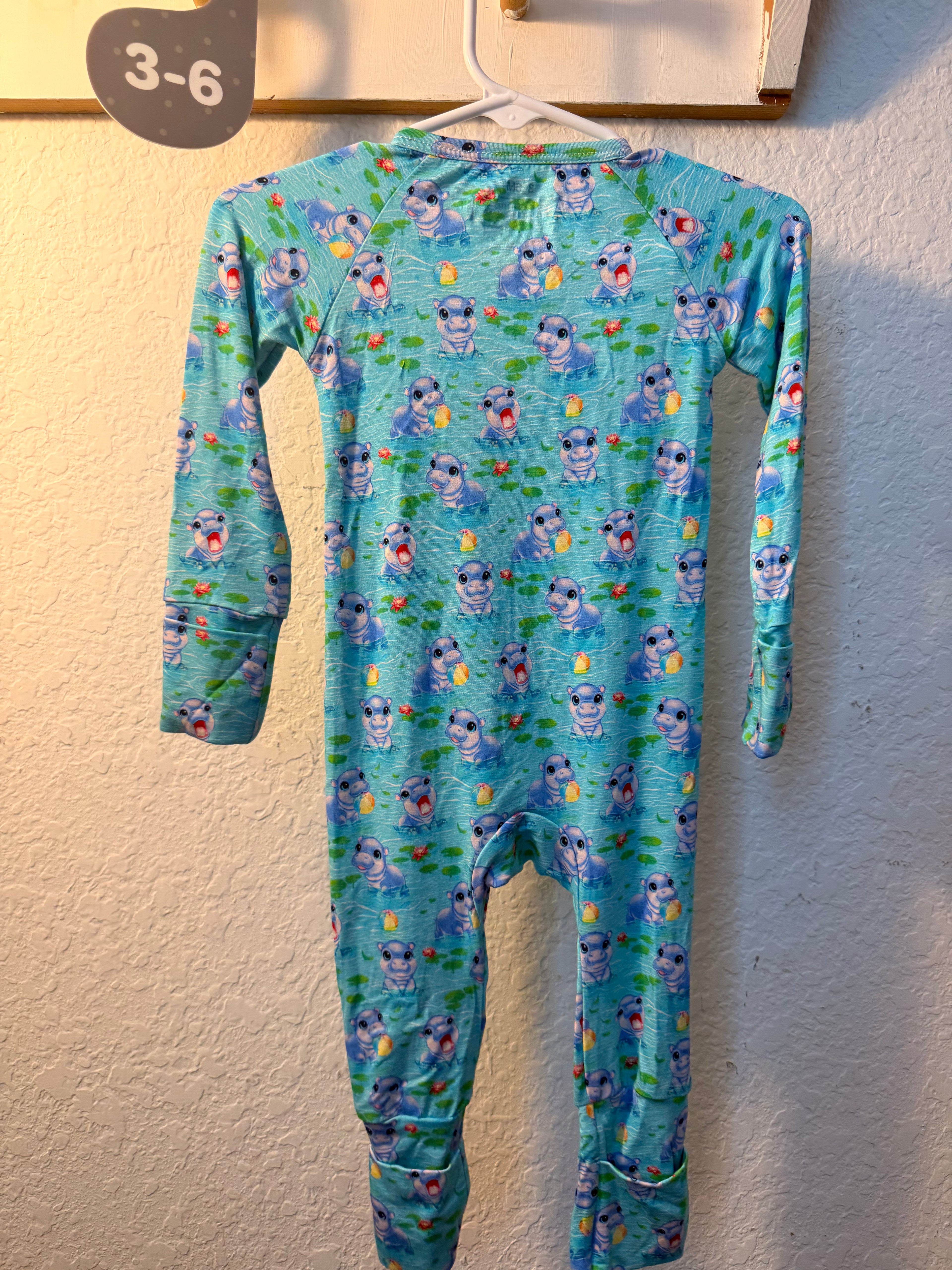 Blue Hippo Bamboo Convertible Zippy Pajamas | 3–6 Months