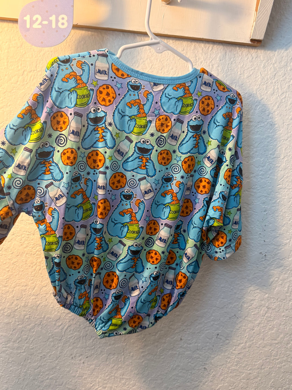 Cookie Monster Bamboo Bubble Onesie 12-18 months💙🍪