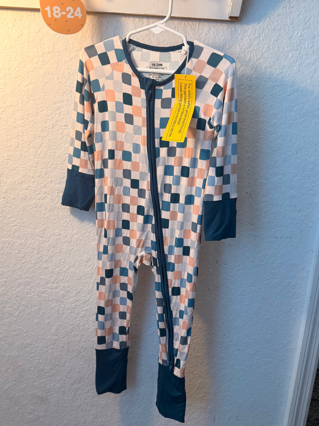 Checkered Bamboo Zippy – 18-24 Months
